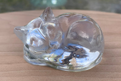 cat figurine with pet hair and fur