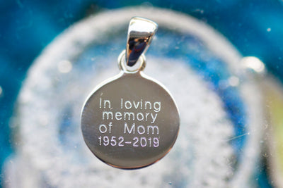 Custom Engraved Sterling Silver Charm - Circle 12mm